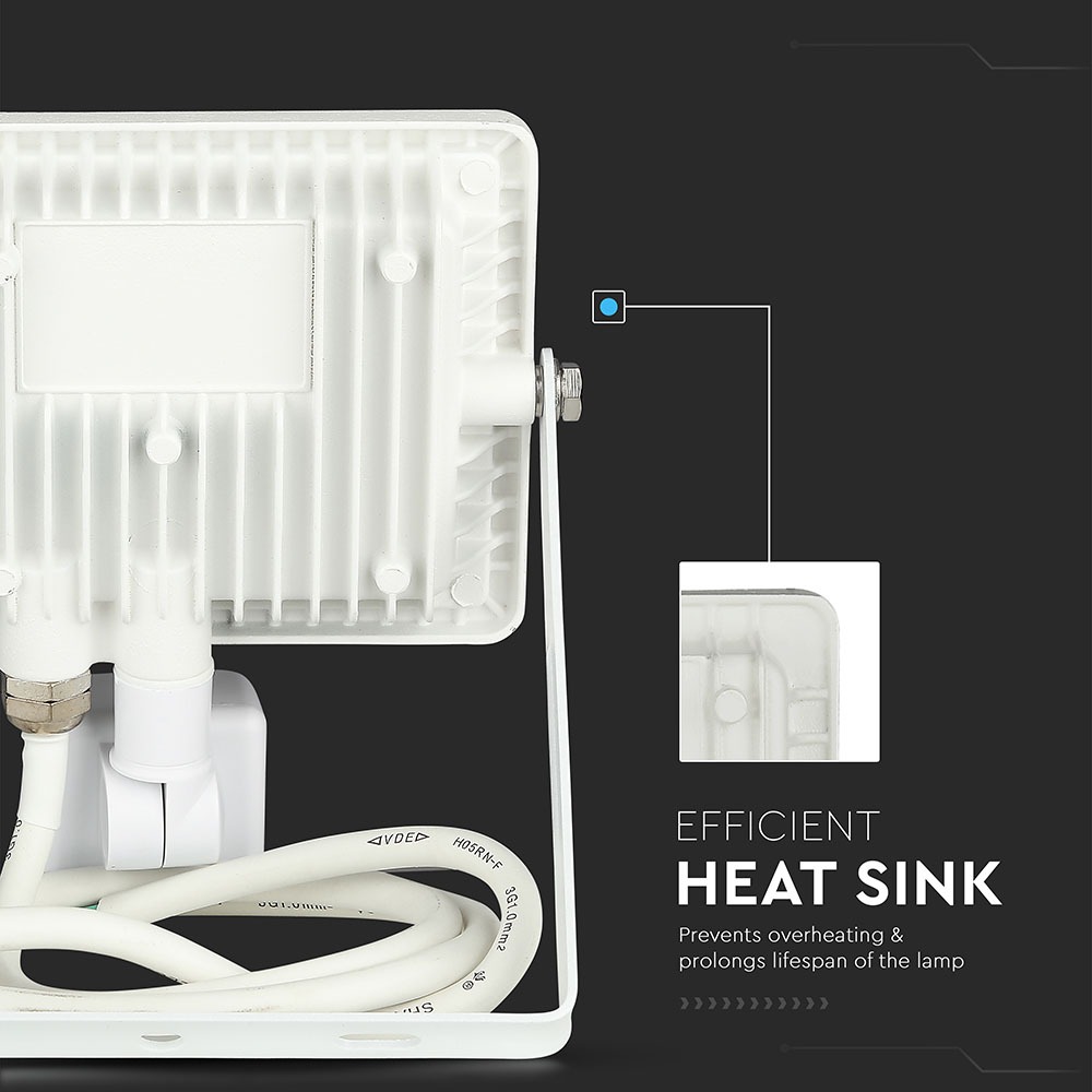20W LED Proiettore con sensore SAMSUNG Chip Cut-OFF Funzione Corpo Bianco3000K img 3