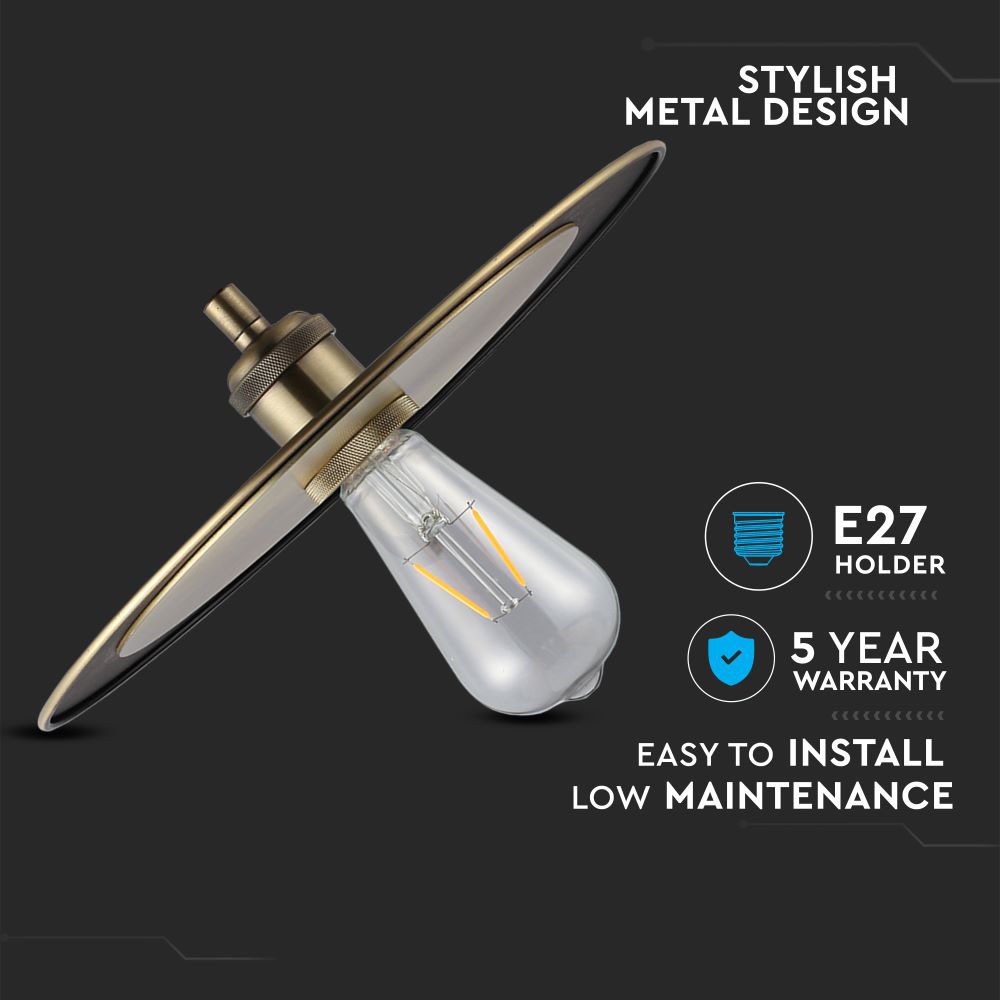 Lampadario in metallo con Portalampada Oro Rosa