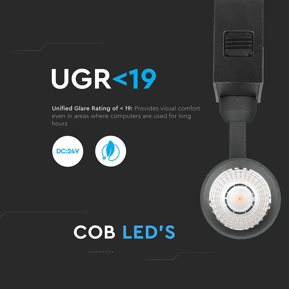 15W LED Luce a binario magnetico IP20 24V Nero 4000K img 1