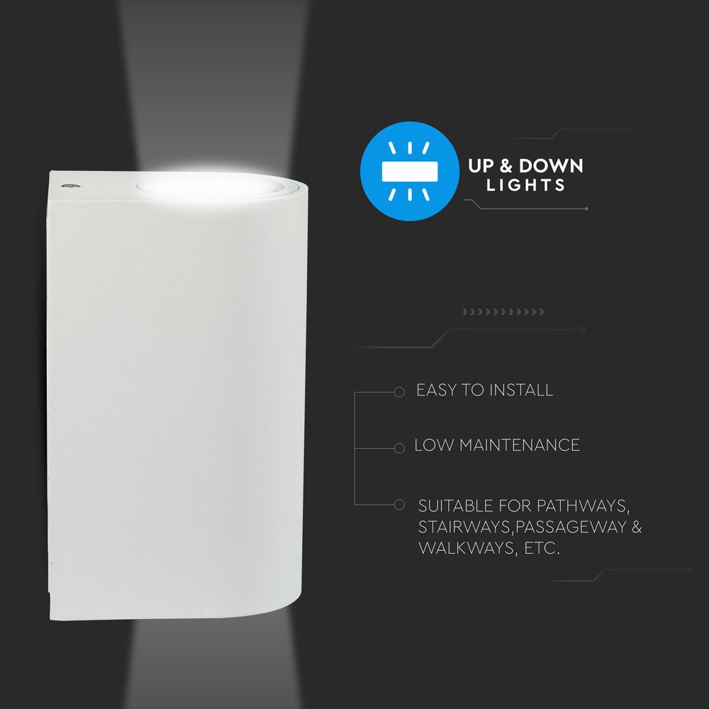 Wall Sleek Wall Fitting Rotondo Corpo Bianco 2 Way IP44 img 3