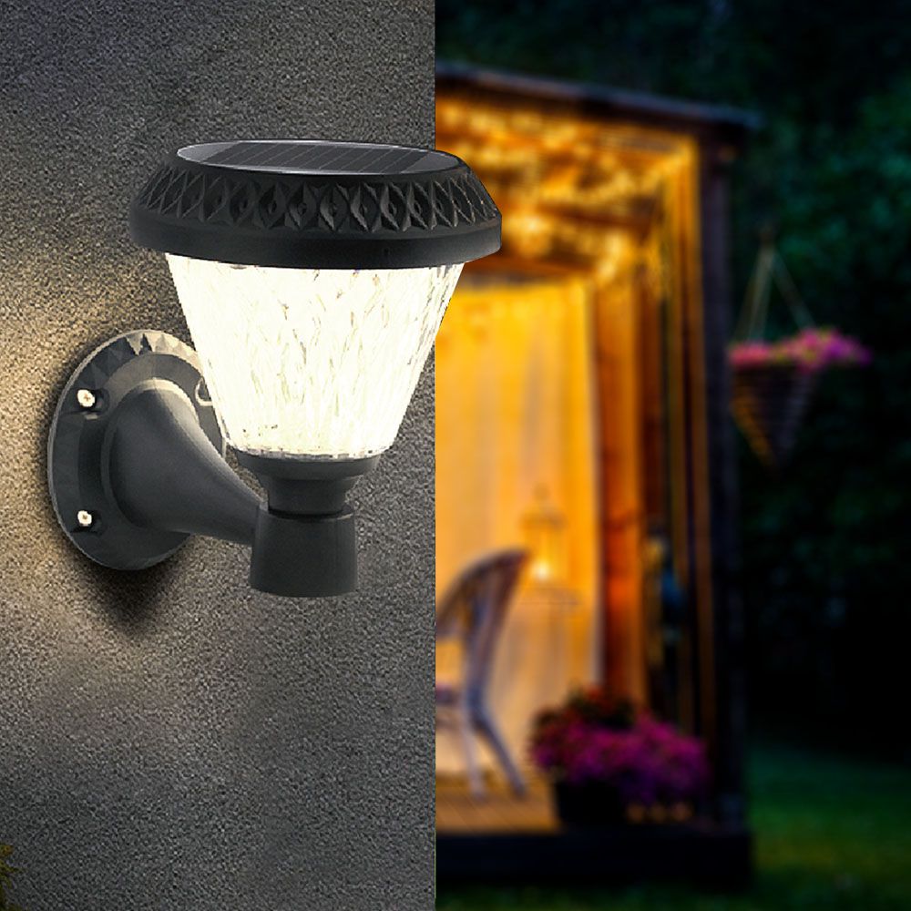  Sollar Wall Light RF Control 3in1 IP44 Black Body img 1