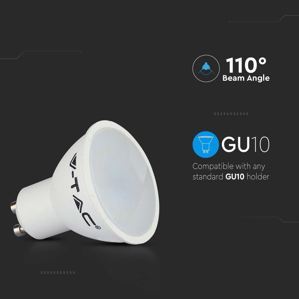 LED Spotlight - 4.5W GU10 SMD White Plastic Milky Cover 4000K img 1