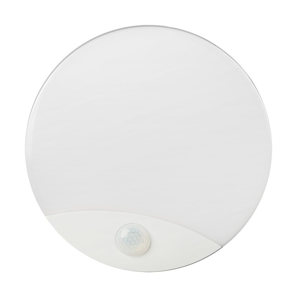 15W LED PIR Sensor Lamp SAMSUNG CHIP 3IN1 Round White Body IP44 img 1