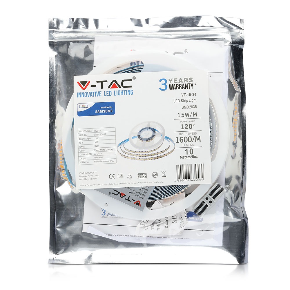 LED Striscia SAMSUNG 2835 240 LEDs 24V IP20 4000K