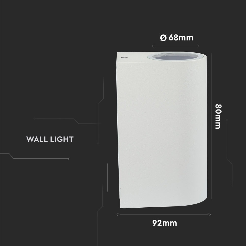 Wall Sleek Wall Fitting Rotondo Corpo Bianco 2 Way IP44