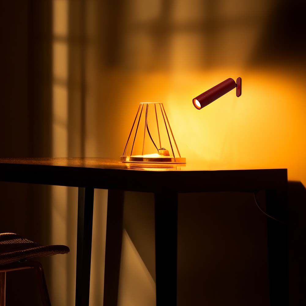 3W LED Magnetic Table Lamp 4000K Red Body img 1