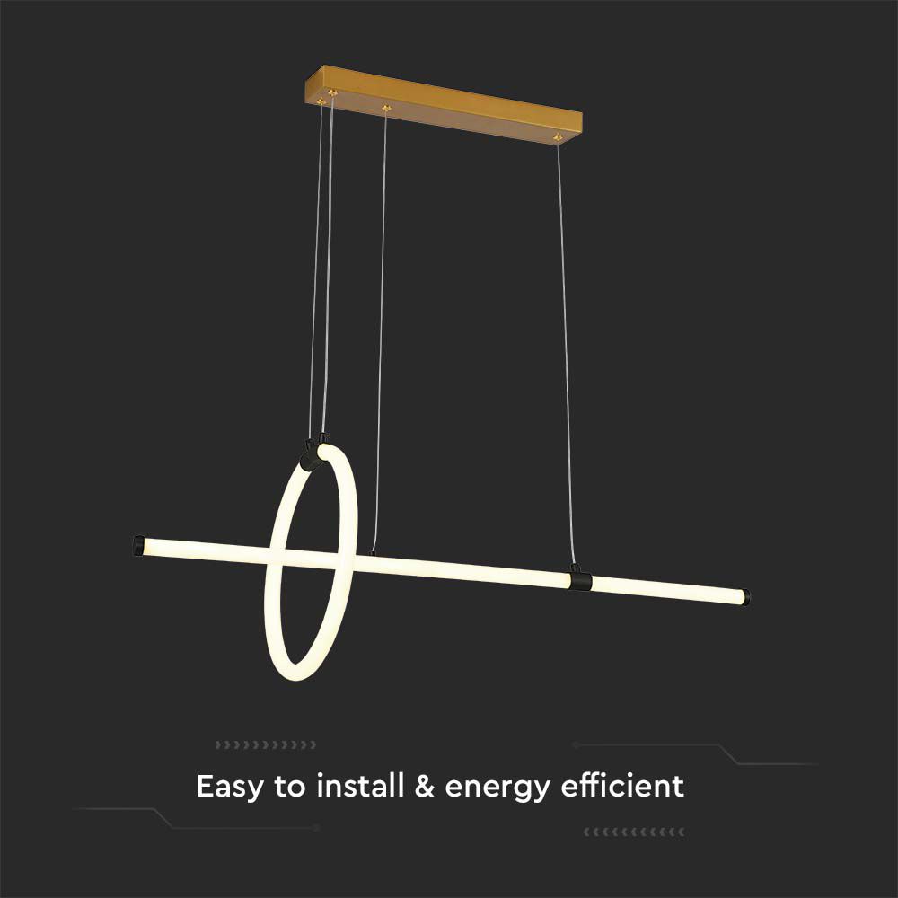 Lampadario LED a Sospensione 16W dal Design Moderno Colore Nero 3000K