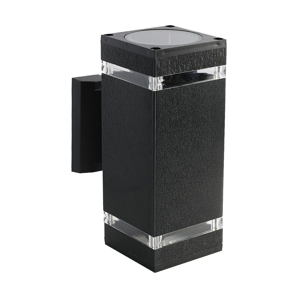  Wall Light Black Body IP44 E27 Square