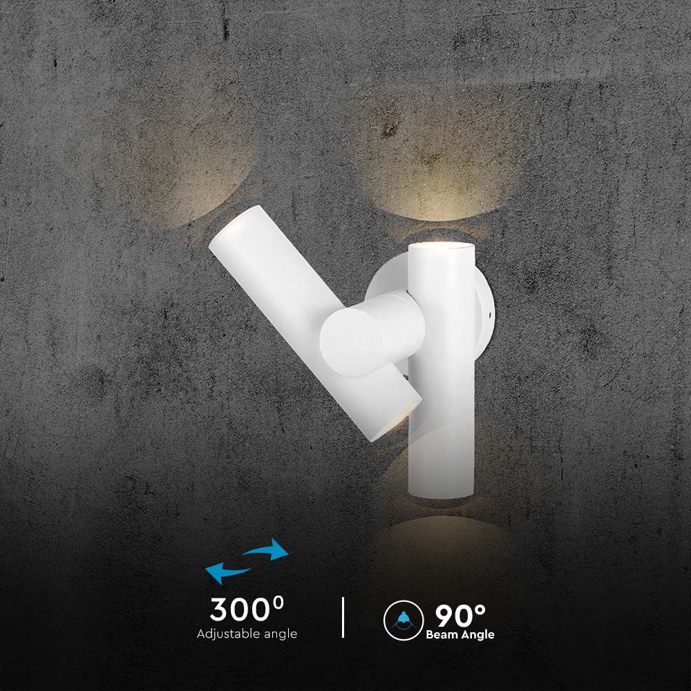 Faretti LED Da Muro 2*2.6W con Doppio Fascio Luminoso Regolabile a 360° Colore Bianco 4000K IP44 img 3