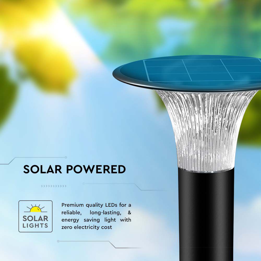 Lampada LED Solari 15W da Terra con Palo e Batteria LiFePO4 3.2V Colore Nero CCT: 6000K+4000K IP65 img 5