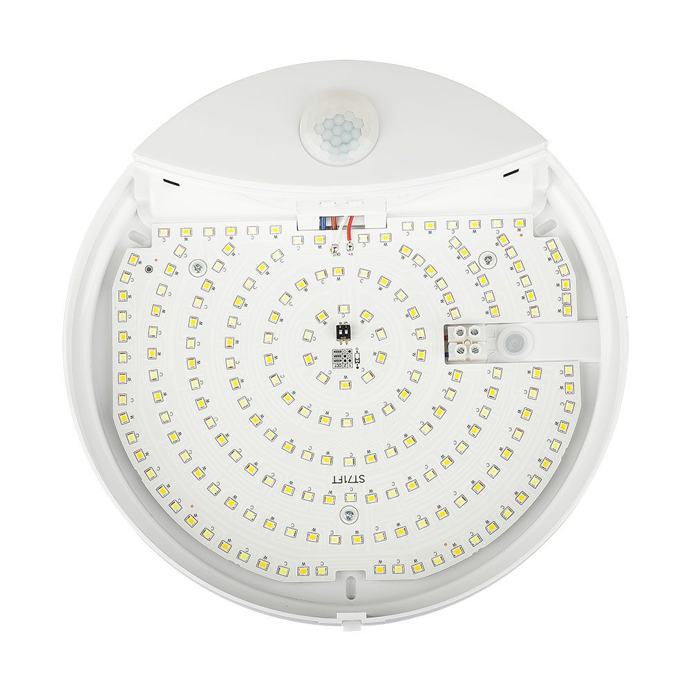 15W LED PIR Sensor Lamp SAMSUNG CHIP 3IN1 Round White Body IP44 img 3