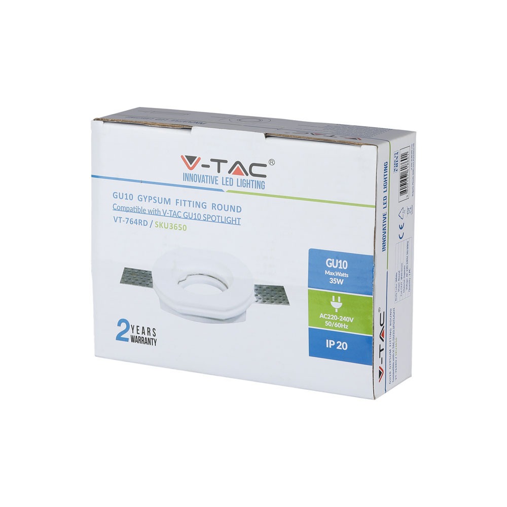 GU10 Corpo Rotondo Gesso Bianco