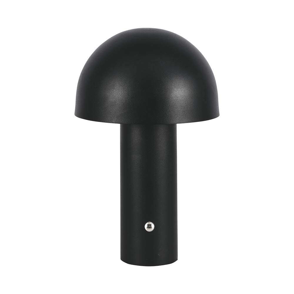 Lampada LED da Tavolo 3W con Batteria 1800mAh Ricaricabile USB C Colore Nero in Metallo Touch Dimmerabile 3in1