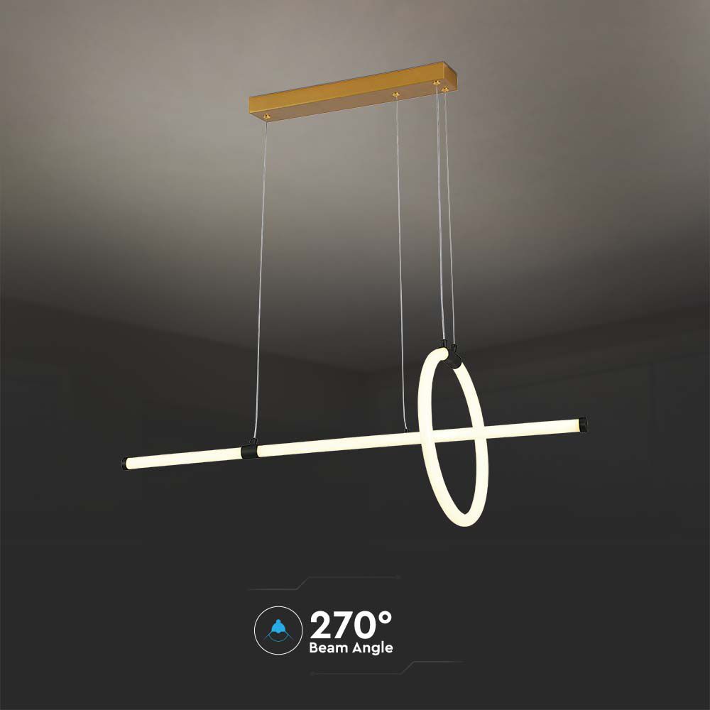 Lampadario LED a Sospensione 16W dal Design Moderno Colore Nero 3000K img 2