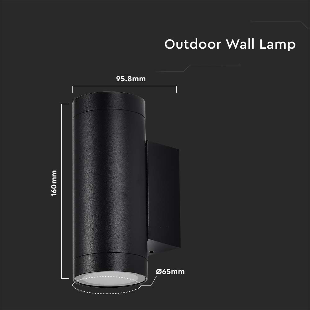 GU10 Fitting Round Black