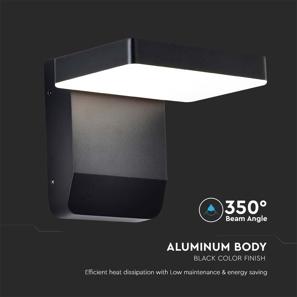 20W LED Wall Light Black Body Square 4000K IP65 img 1