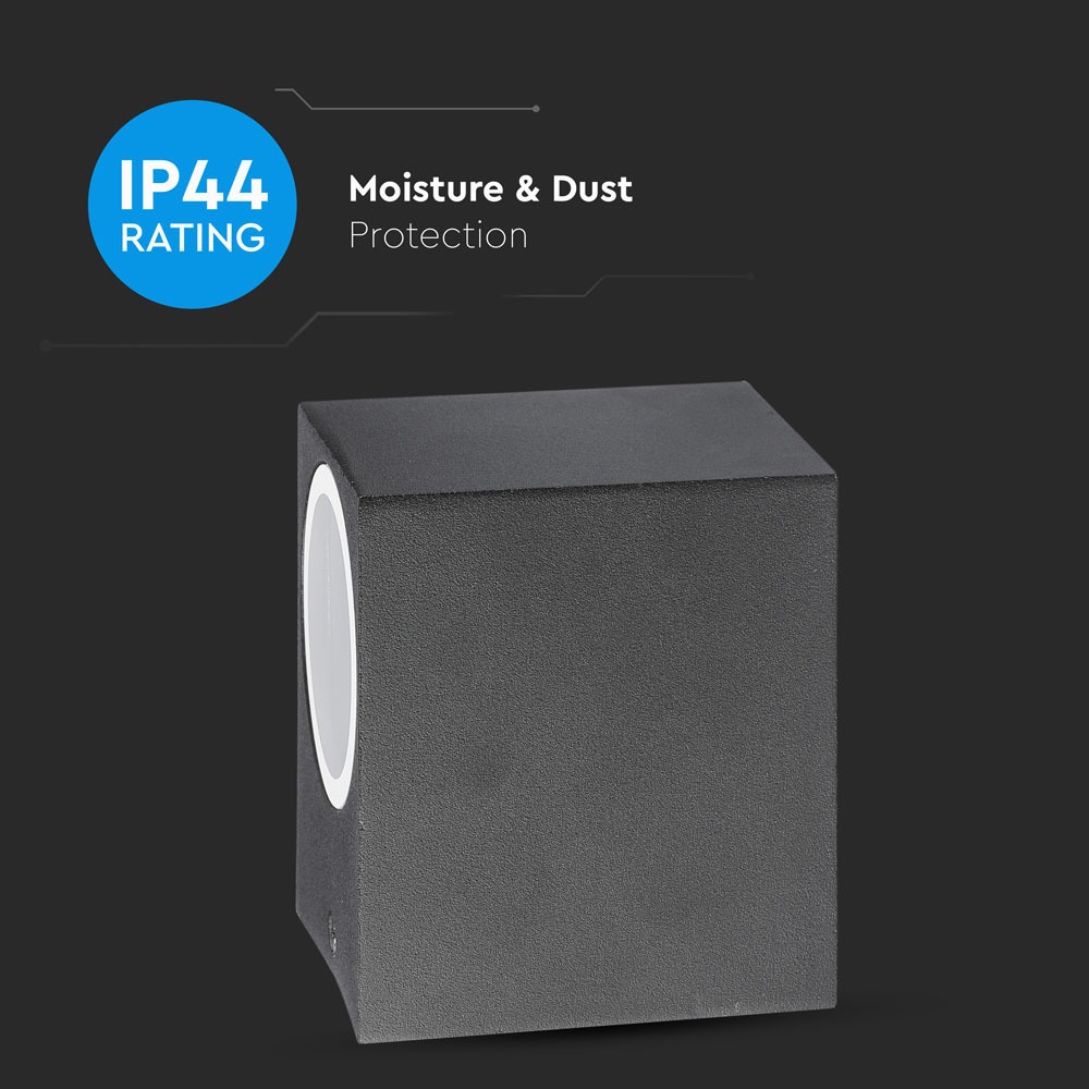 Portafaretto da Muro GU10 Alluminio Quadrato Nero a 1 Uscita img 1