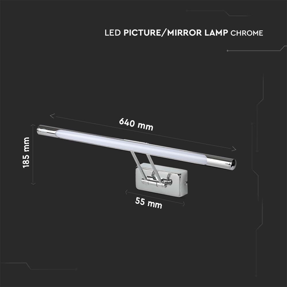 12W LED Picture/Mirror Lamp Chrome 3000K 640