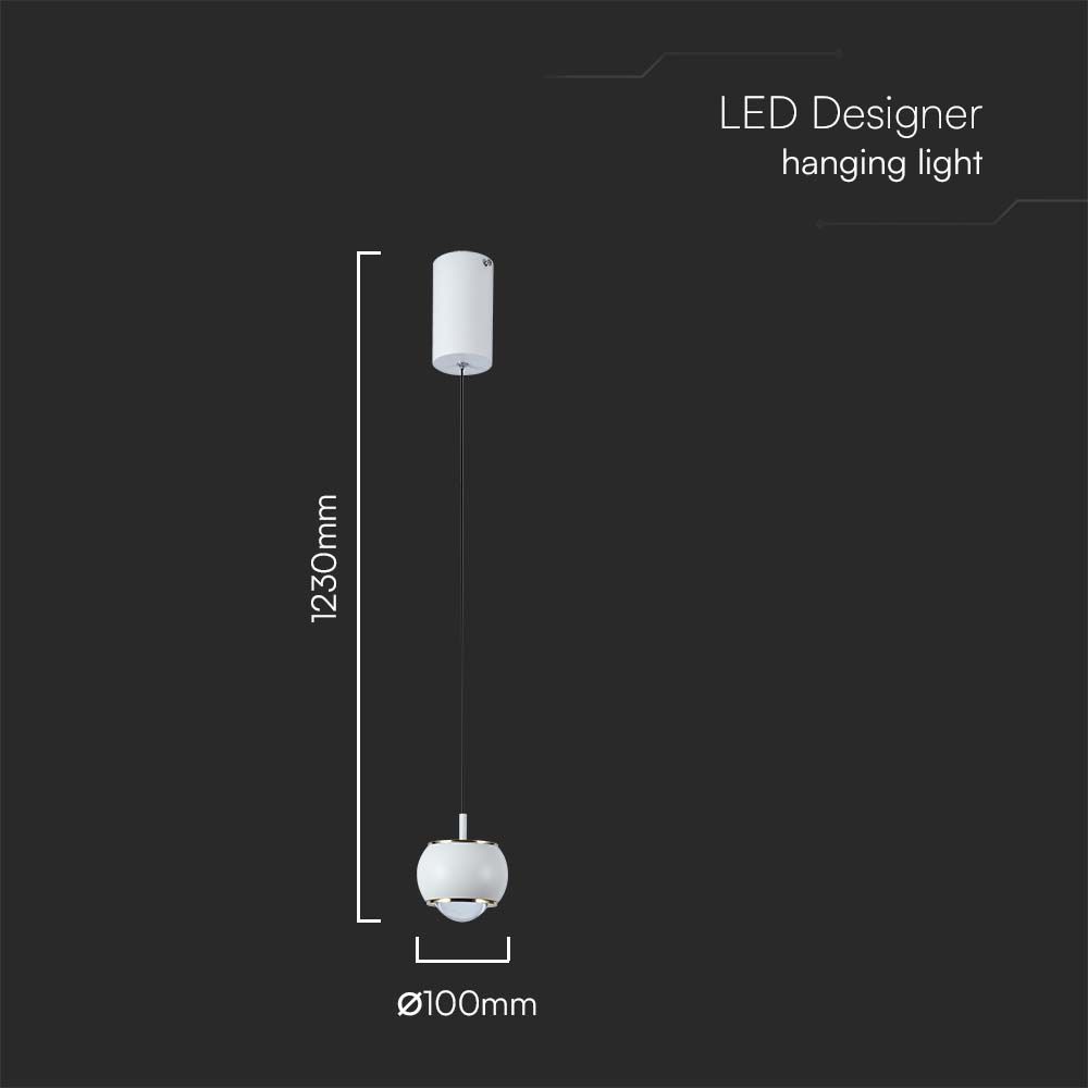 9W LED Designer Hanging Lamp (10*10*100CM) White 4000K