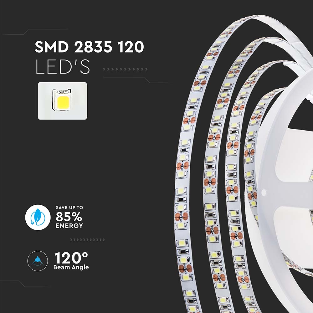 LED Strip SMD2835 - 120 LEDs 24V IP20 6500K Double PCB 10M Roll