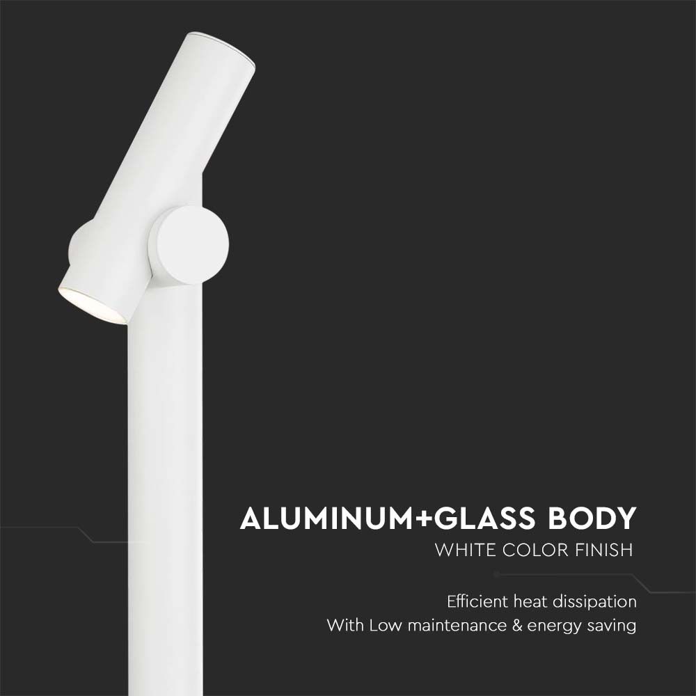 Faretto LED Doppio bidirezionale da Terra 2X2,6W Colore Bianco 129x159x1000mm 3000K IP44 img 1