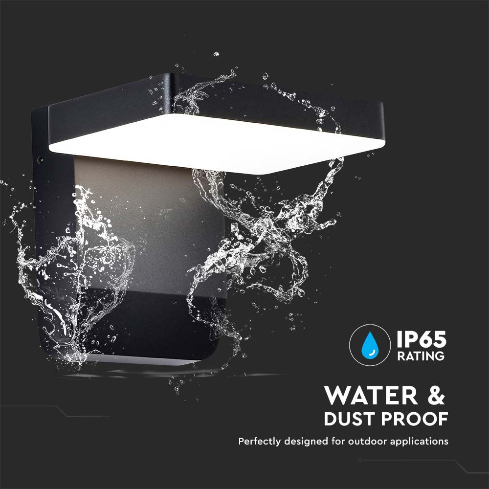 20W LED Wall Light Black Body Square 4000K IP65 img 2