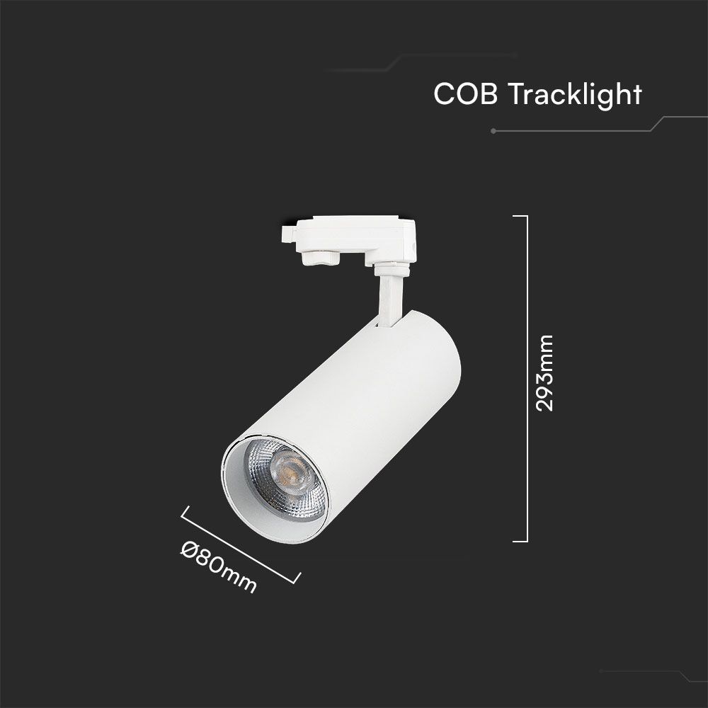 30W LED COB Tracklight 3in1 White Body