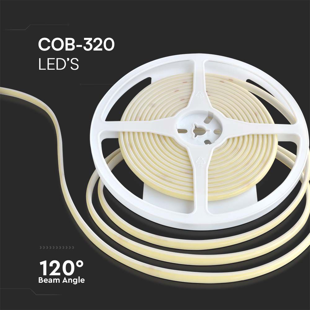 LED COB Strip - 320 LEDS 10W/M Green IP67 24V