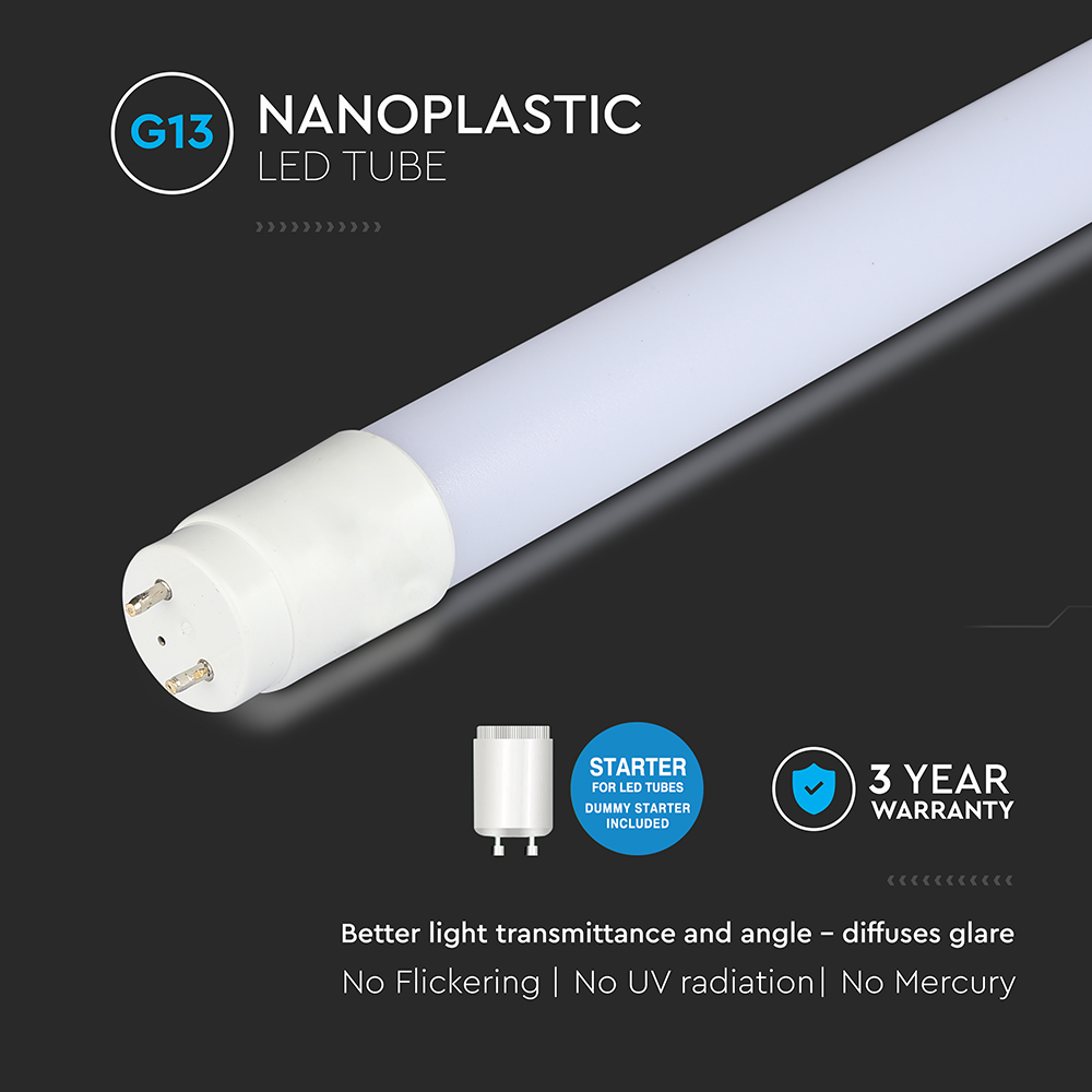 LED Tube T8 7.5W - 60 cm Nano Plastic 4000K