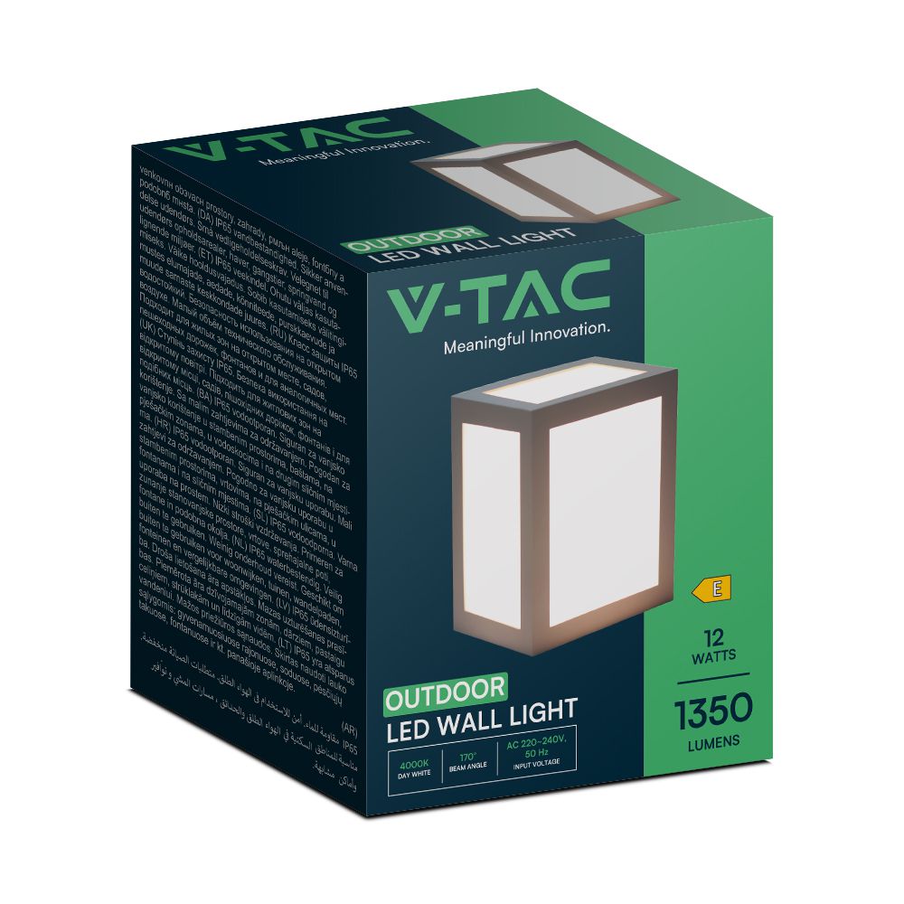 12W LED Wall Light Black Body 3000K