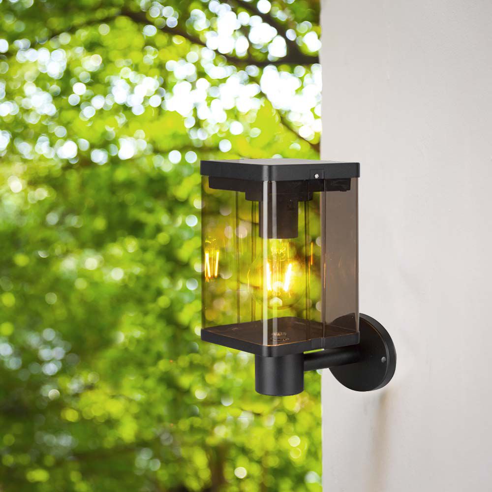 Lampada Solare LED da Giardino 2.5W con Sensore di Movimento a Microonde Montaggio a Muro Colore Nero 