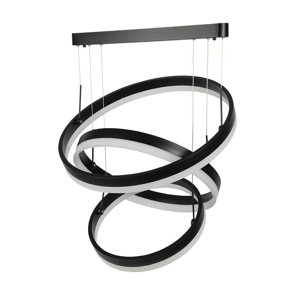 92W Soft Light Chandelier Dimmable Black 3000K img 1