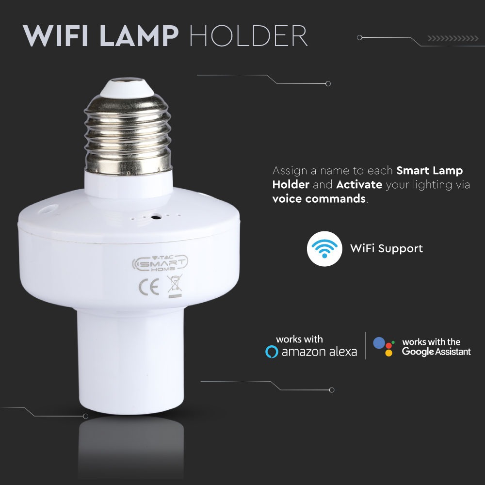 WIFI Lamp Holder Amazon Alexa & Google Home Compatibile