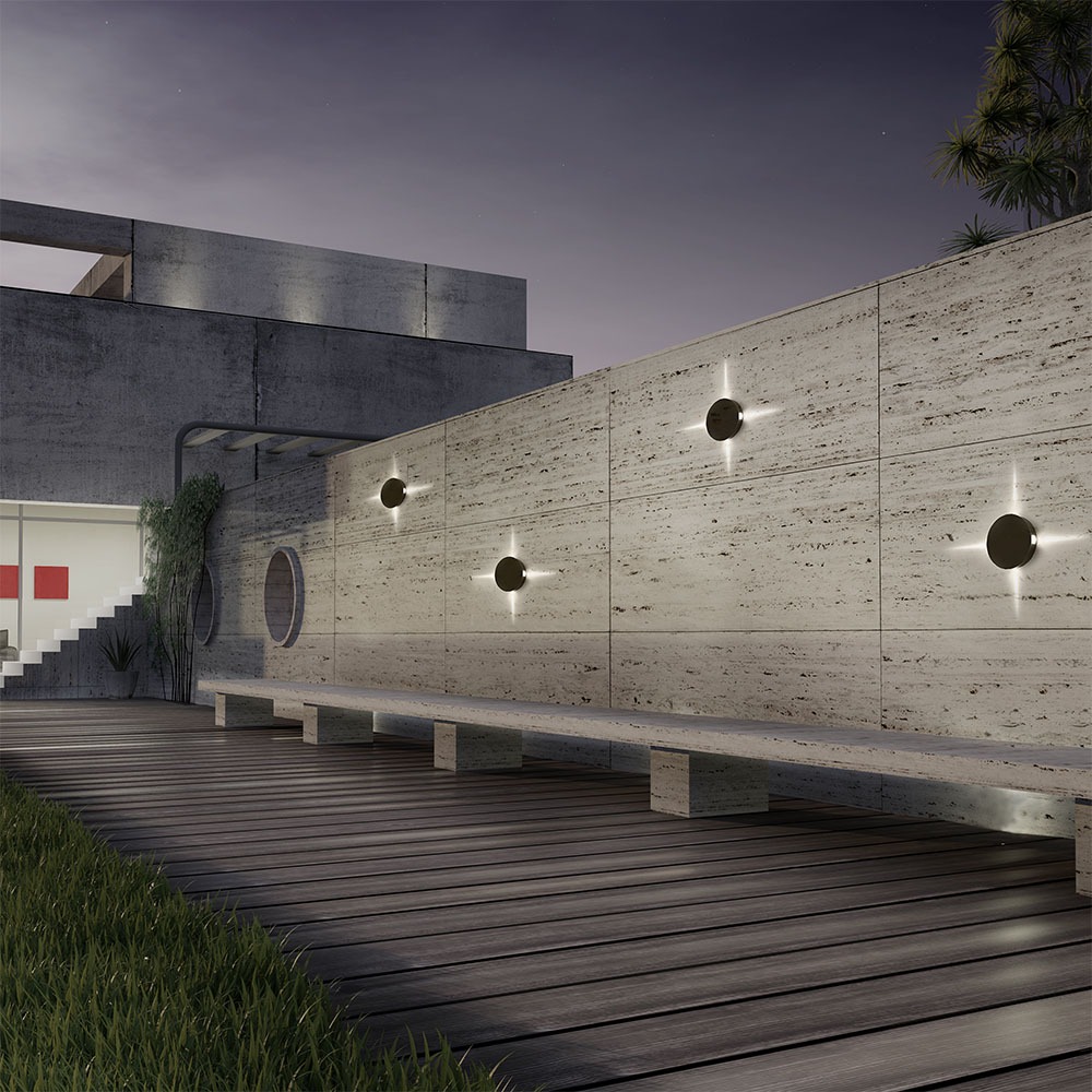 4W corpo nero per parete Bianco caldo rotondo P65 img 1