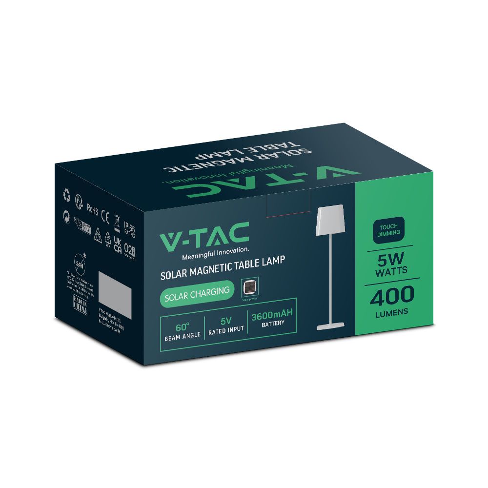 5W LED Magnetic Table Lamp With Battery 3600mAh CCT: 3IN1 White Body Dimmable