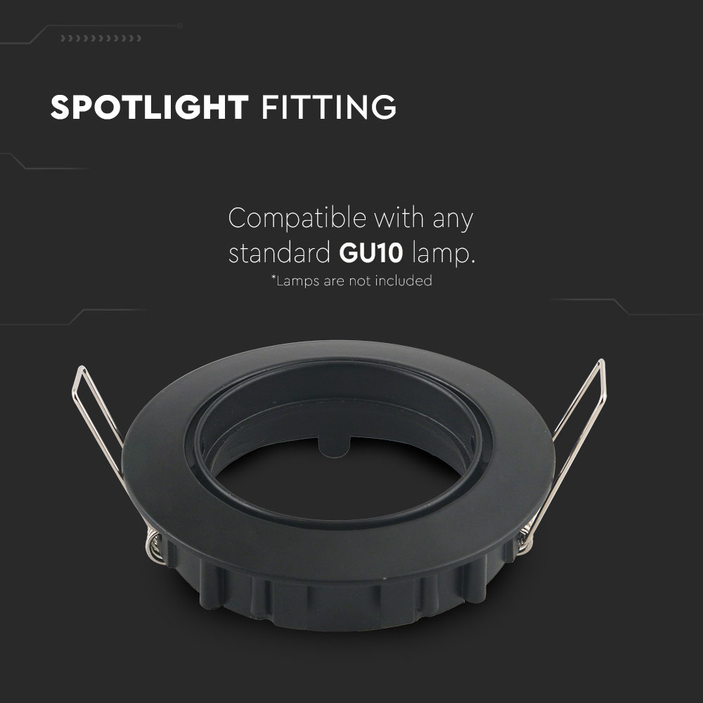 GU10 Fitting Round mobile nero