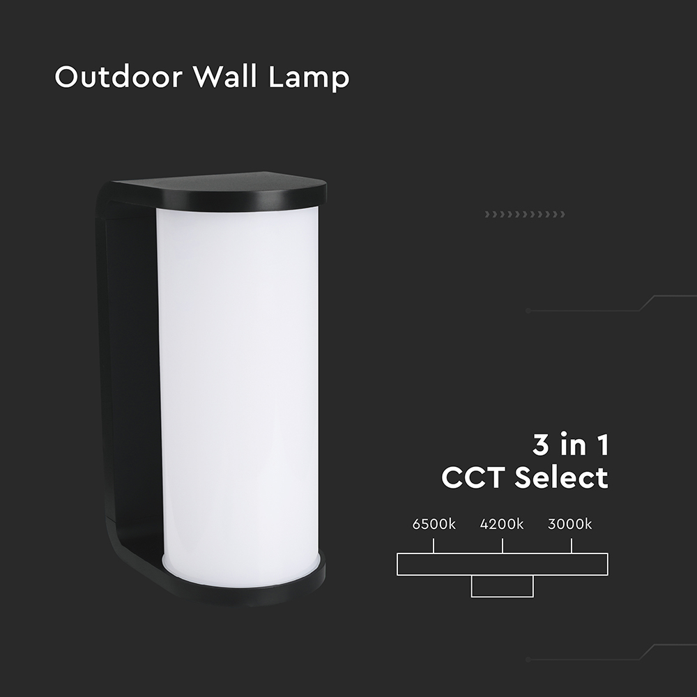 12W LED Wall Light Black Body 3in1