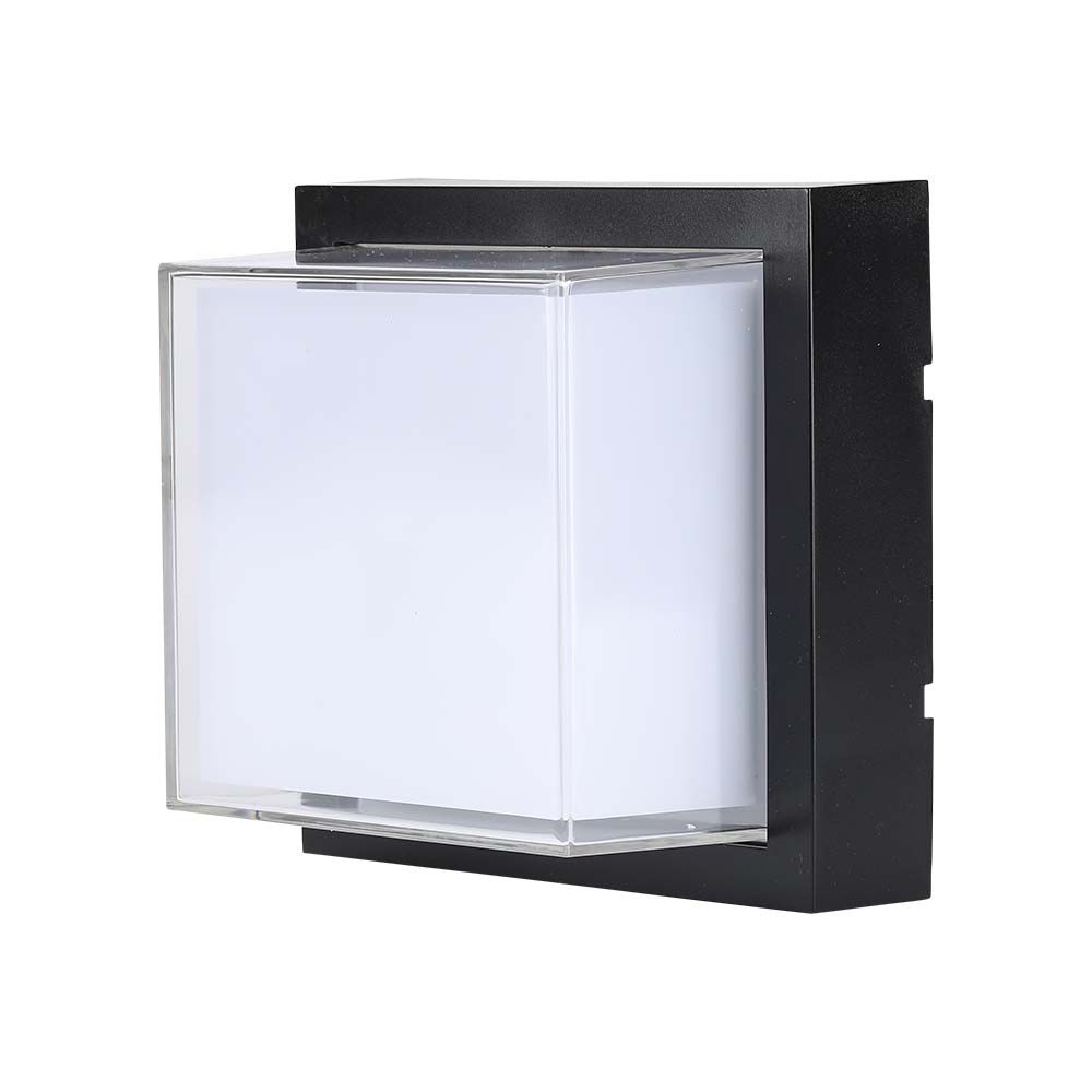 12W LED Wall Black Square 3000K