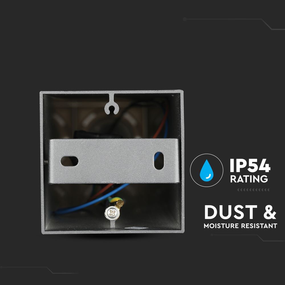 GU10 Garden Floor Lamp Corpo Nero in Alluminio Quadrato 80x80x800mm IP54 img 2