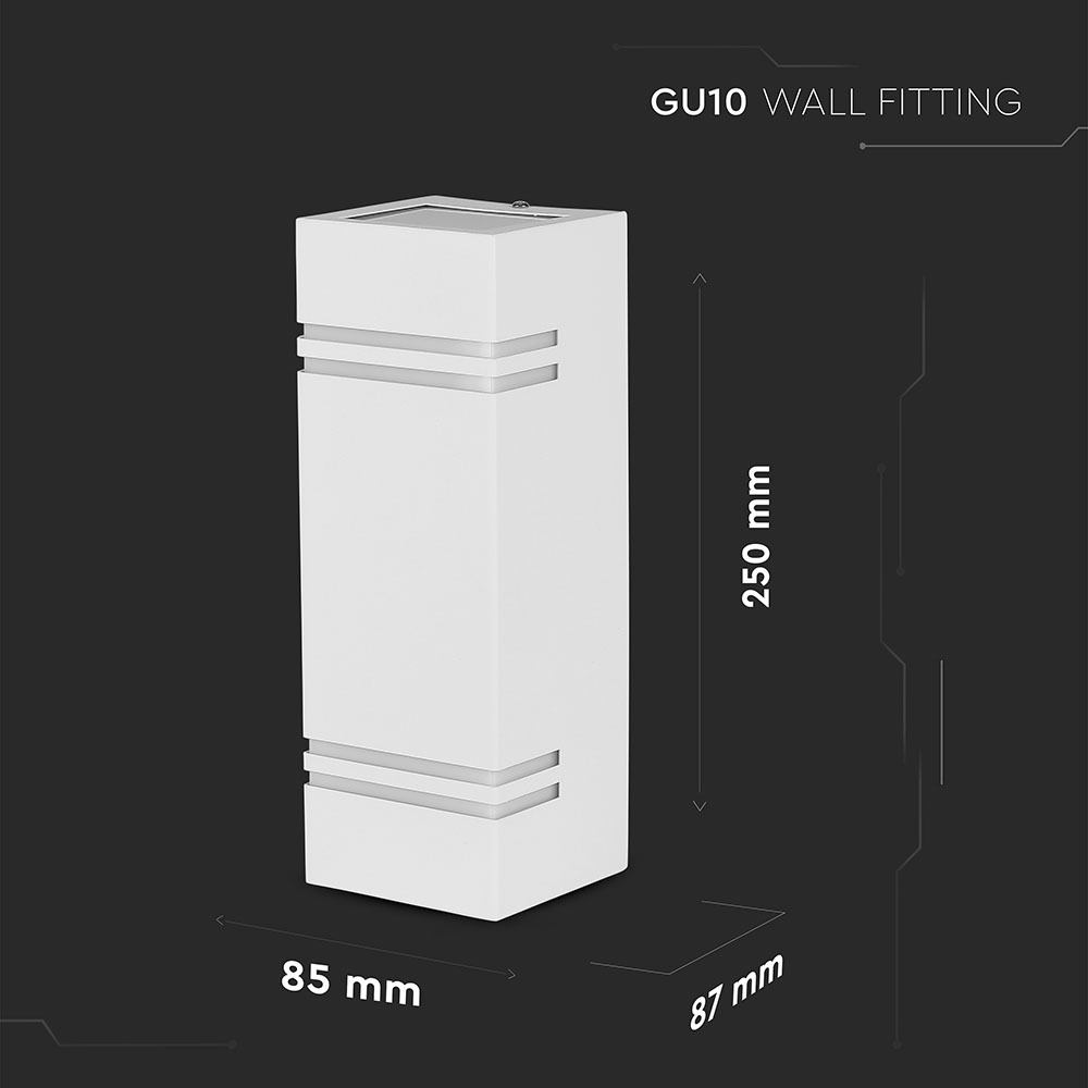 Wall Fiting Quadrato Corpo Bianco 2 Way IP44