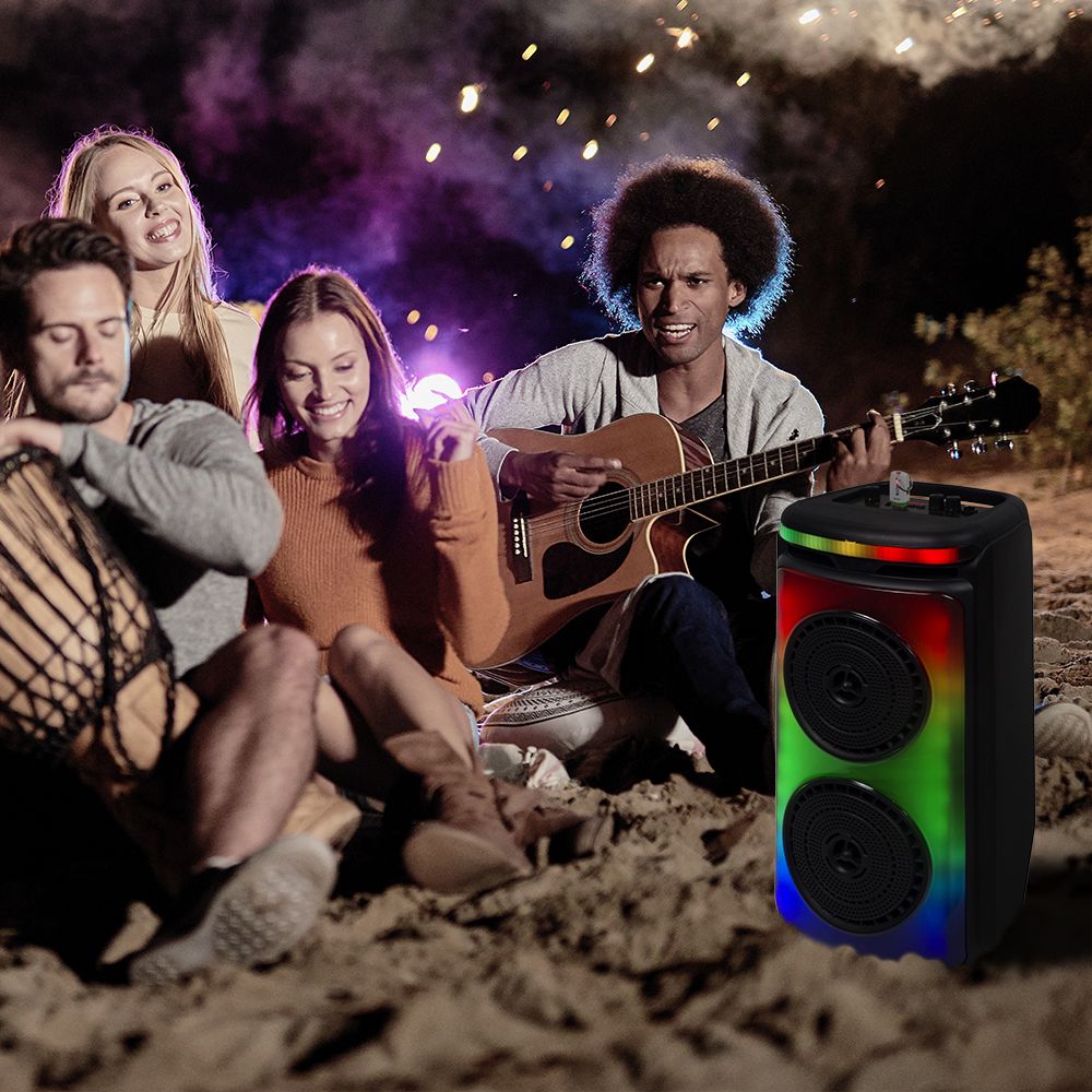Altoparlante ricaricabile da 400 W con 1 microfono cablato Controllo RF e maniglia 2x6,5 pollici img 1