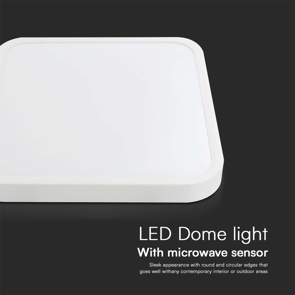 36W LED Dome Light With Sensor SAMSUNG Chip 4000K Round Black Frame IP44
