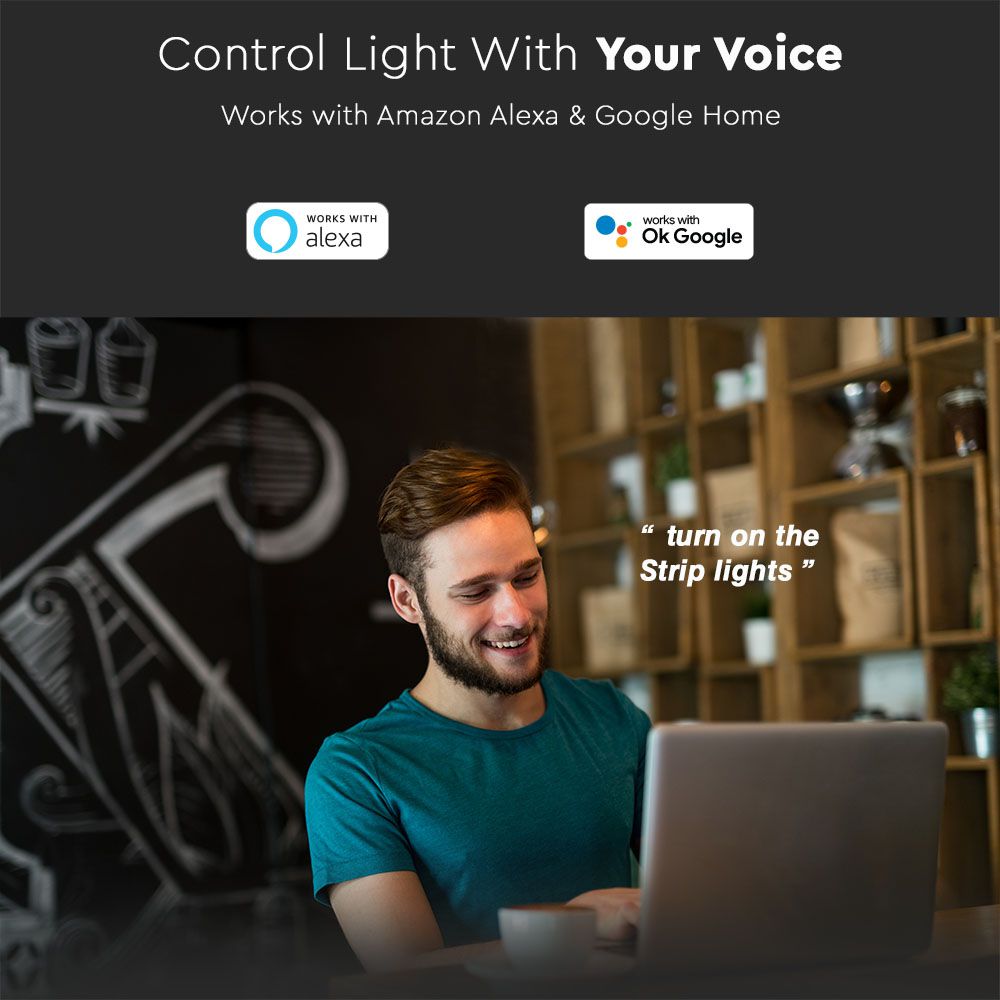 LED Striscia 28W 5050/54 RGB + 3 in 1 IP65 Alexa Smart img 9