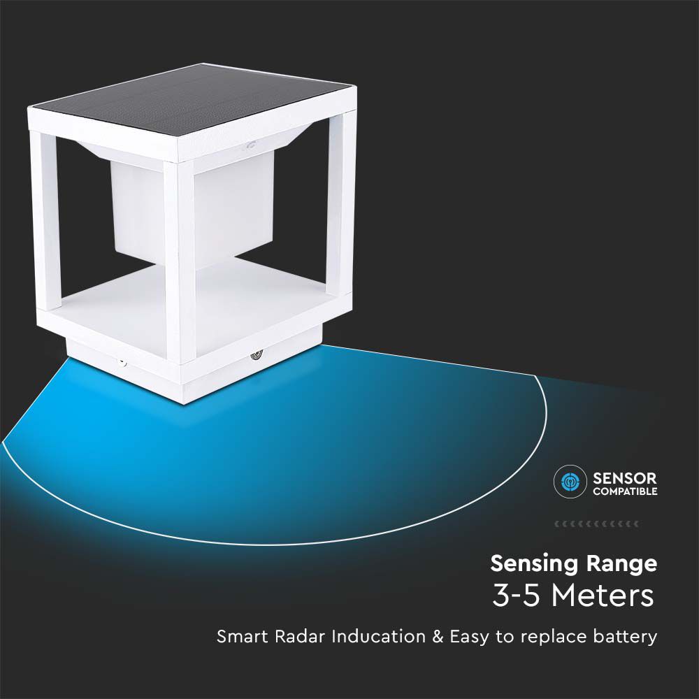 LED Solar Pillar White Body 3000K img 3