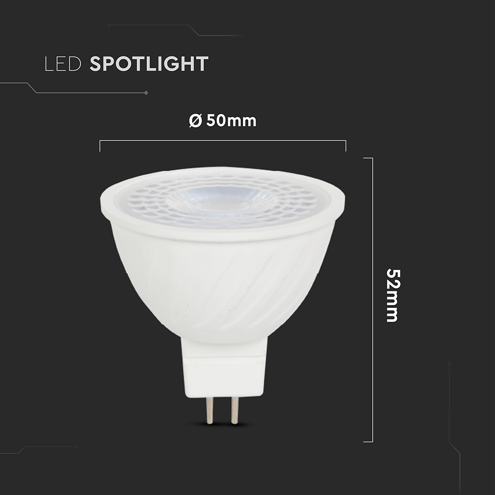 LED Spotlight - GU5.3 6W MR16 Riple Plastic 110° 6500K