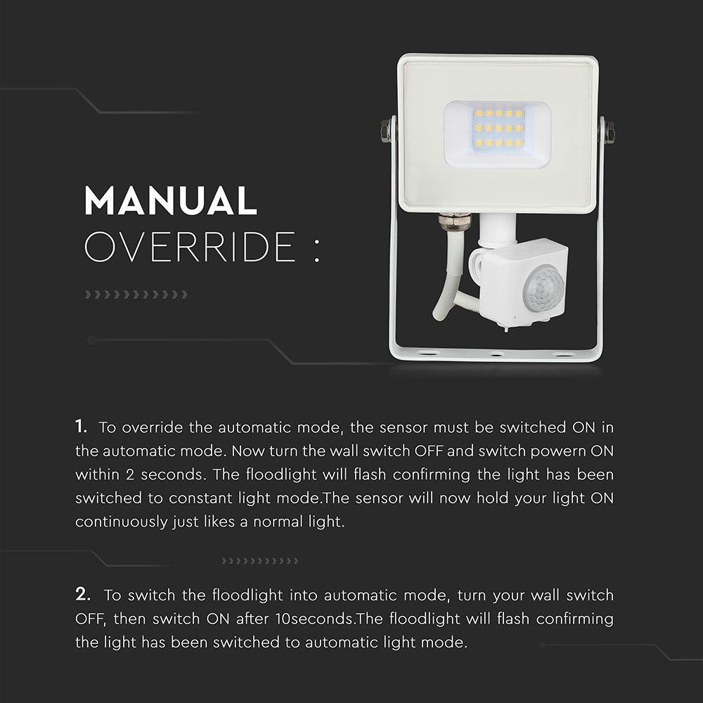 20W LED Proiettore con sensore SAMSUNG Chip Cut-OFF Funzione Corpo Bianco 4000K img 4