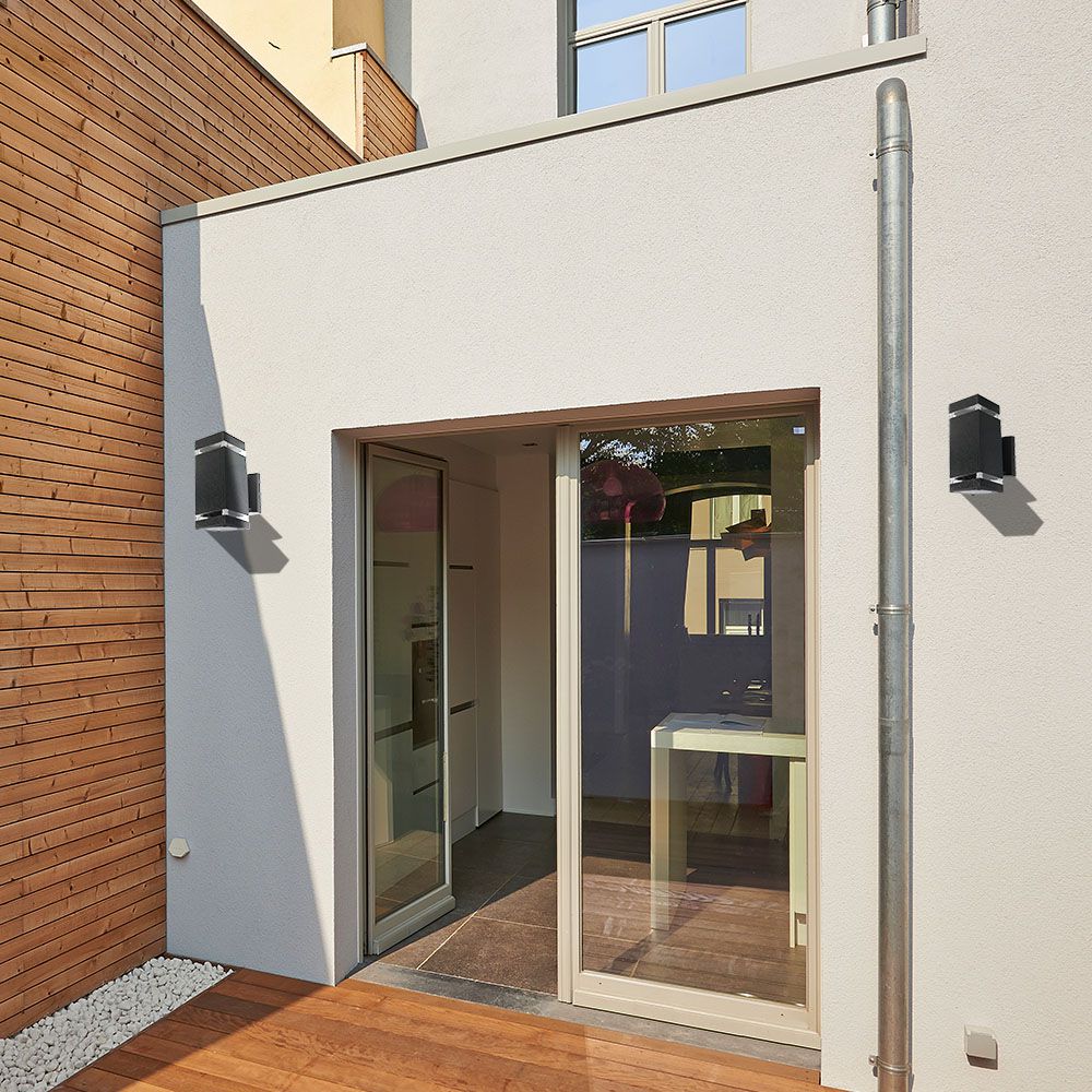  Wall Light Black Body IP44 E27 Square