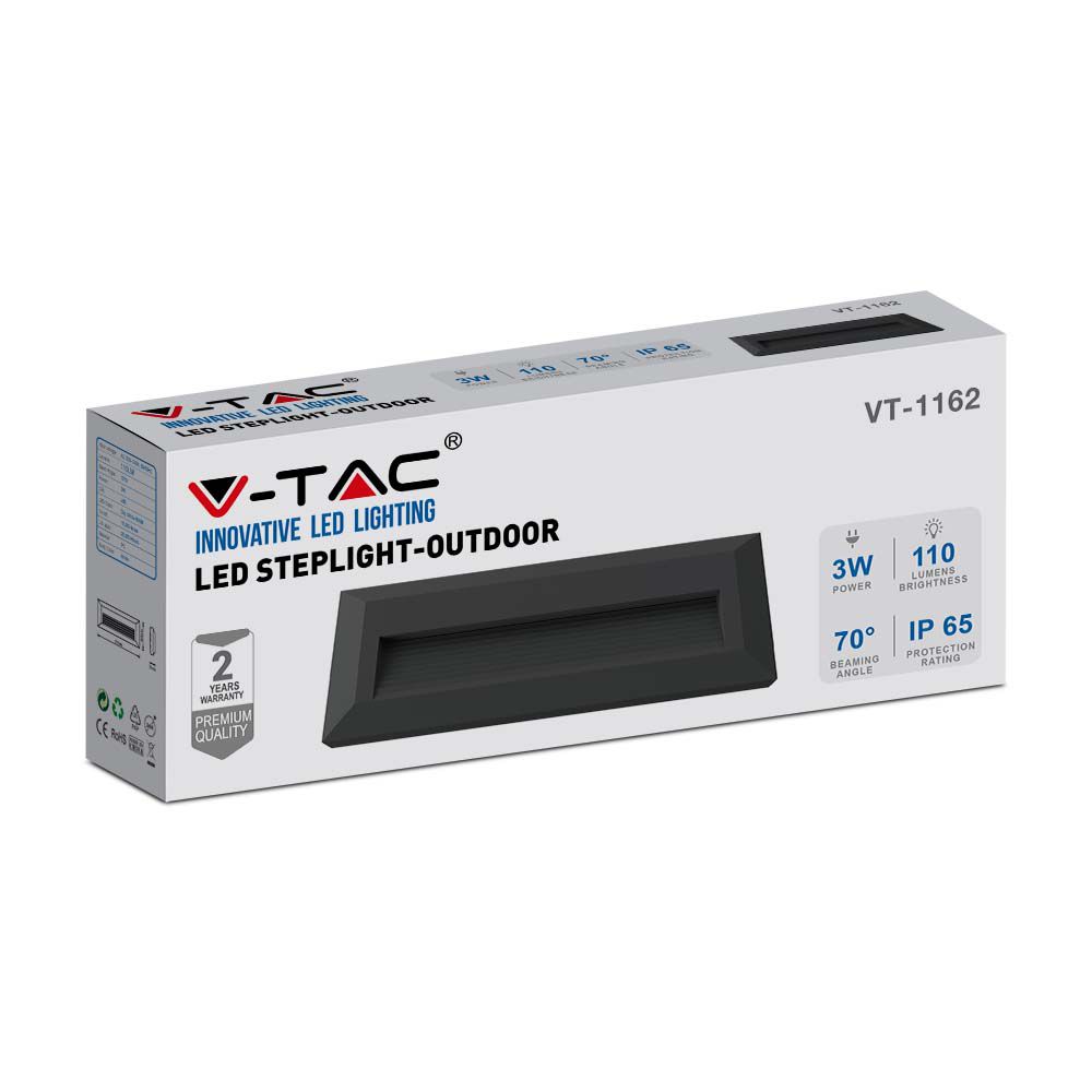 3W LED Step Black Body Round ?ectangular 3000K