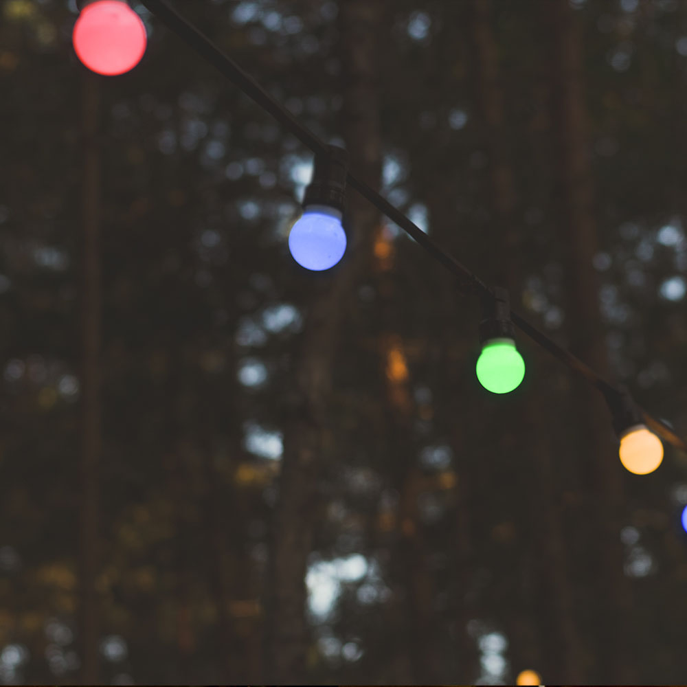 LED String Light 5m. 10 x 0.5W EU Lampadine RGBY img 1