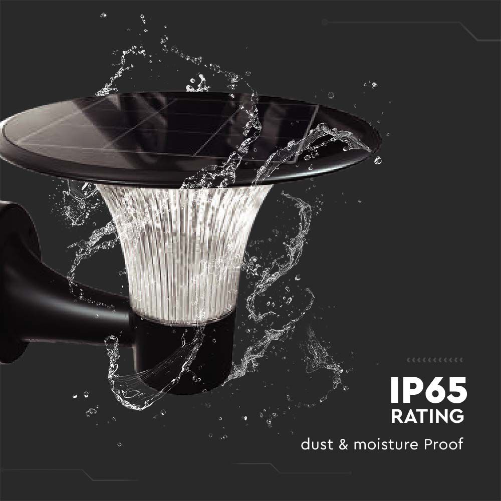 Lampada LED Solari 15W da Muro con Batteria LiFePO4 3.2V Colore Nero CCT: 6000K+4000K IP65 img 6